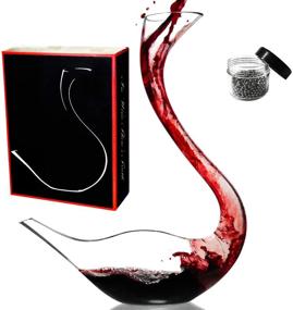 img 4 attached to 🍷 Le Sens Amazing Home Cygnus Wine Decanter: Elegant Crystal Glass Swan Design - Perfect Wine Gift Set with Delicate Box, Cleaning Beads, and Accessories