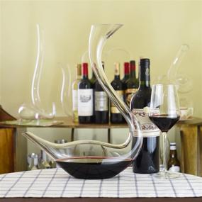 img 3 attached to 🍷 Le Sens Amazing Home Cygnus Wine Decanter: Elegant Crystal Glass Swan Design - Perfect Wine Gift Set with Delicate Box, Cleaning Beads, and Accessories