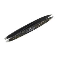 farah z-tweeze pro stainless steel tweezers - galaxy gold style | slanted and pointed tips | dual ended precision logo