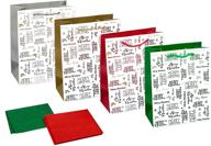 🛍️ premium 32 pc set of medium christmas bags with tissue papers - 16 bags, 16 tissue papers included logo