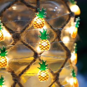 img 1 attached to 🍍 Hawaiian Theme Pineapple Decorative String Lights, 10FT 30LEDs USB & Battery Powered Fairy Lights with Remote Control, Nature Series LED Night Lights for Teen Girls Bedroom Christmas Party Birthday Wedding