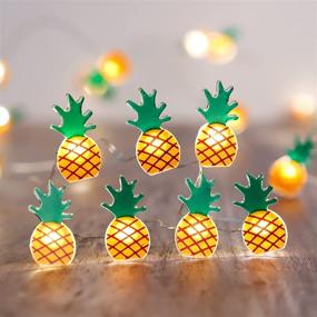 img 4 attached to 🍍 Hawaiian Theme Pineapple Decorative String Lights, 10FT 30LEDs USB & Battery Powered Fairy Lights with Remote Control, Nature Series LED Night Lights for Teen Girls Bedroom Christmas Party Birthday Wedding