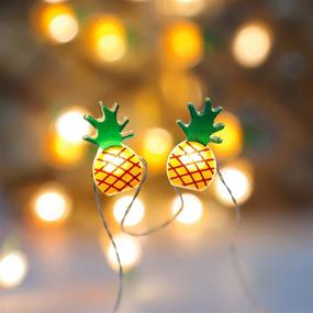 img 3 attached to 🍍 Hawaiian Theme Pineapple Decorative String Lights, 10FT 30LEDs USB & Battery Powered Fairy Lights with Remote Control, Nature Series LED Night Lights for Teen Girls Bedroom Christmas Party Birthday Wedding