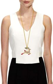 img 3 attached to 🎄 ELEARD Christmas Necklace: Snowflake Reindeer Jewelry for Girls - Dazzle During the Festive Season!