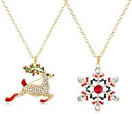 🎄 eleard christmas necklace: snowflake reindeer jewelry for girls - dazzle during the festive season! logo