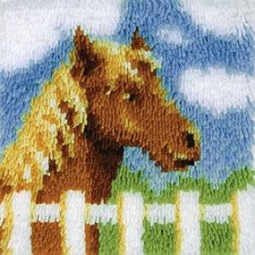 img 2 attached to 🦄 Wonderart Latch-Hook Kit: Pony Design, 12" x 12" - 4714 - High-Quality Craft Kit for Creative Rugs & Wall Hangings