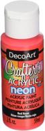 🎨 neon red acrylic crafter's paint - 2 oz - deco art logo