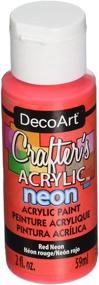 img 2 attached to 🎨 Neon Red Acrylic Crafter's Paint - 2 oz - Deco Art
