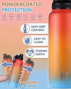 img 2 attached to 🌈 HAPHOM Insulated Sports Water Bottle: 24oz, 32oz, 37oz | Double Wall Vacuum Stainless Steel | Hot or Cold Liquids | Gradient Yellow and Orange