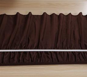 img 1 attached to Premium Linen Wrap Around Elastic Bed Skirt | 100% Cotton, 400 Thread Count | Solid, Hotel Quality | Easy On/Easy Off | 15 Inch Tailored Drop | King Size | Chocolate Brown Shade