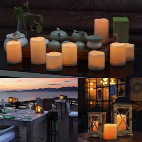 img 2 attached to 🕯️ Flameless Outdoor Candles Set of 9 - Battery Operated (H 4" 5" 6" x D 3") LED Candles with Remote Control (Batteries not Included)