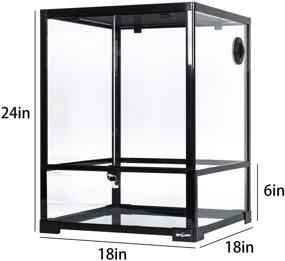 img 2 attached to REPTI ZOO 18x18x24 Front Opening Glass Terrarium with Double Hinge Door & Top Screen Ventilation - 30 Gallon Large Reptile Tank (Knock-Down)