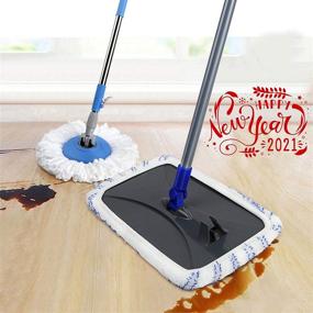 img 3 attached to 🧹 MASTERTOP Large Microfiber Mop: Ultimate Floor Cleaning System with 16x8.4“ Flat Mop, Washable Pads, 360 Degree Rotation, and Cleaning Scraper