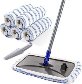 img 4 attached to 🧹 MASTERTOP Large Microfiber Mop: Ultimate Floor Cleaning System with 16x8.4“ Flat Mop, Washable Pads, 360 Degree Rotation, and Cleaning Scraper