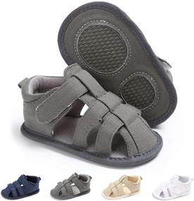 img 4 attached to Sandals Anti Slip Walkers Toddler C Black Boys' Shoes ~ Sandals