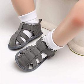 img 1 attached to Sandals Anti Slip Walkers Toddler C Black Boys' Shoes ~ Sandals