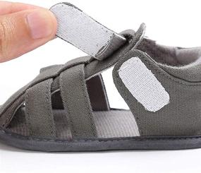 img 3 attached to Sandals Anti Slip Walkers Toddler C Black Boys' Shoes ~ Sandals