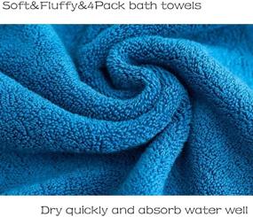 img 1 attached to Set of 4 Ultra Soft 100% Cotton Hand Towels - Highly Absorbent for Bathroom, Gym, Spa, Face and Hand - 14x29inch - Available in Purple, Blue, Green, and Coffee