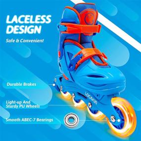 img 1 attached to 🚀 LOCAVUN Kids Adjustable Light-Up Inline Skates, Hard Shell Roller Blades for Boys and Girls