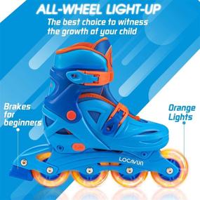 img 2 attached to 🚀 LOCAVUN Kids Adjustable Light-Up Inline Skates, Hard Shell Roller Blades for Boys and Girls