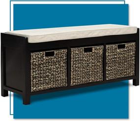 img 4 attached to 💼 Stylish and Practical: ClickDecor Griffin Storage Bench in Sleek Black