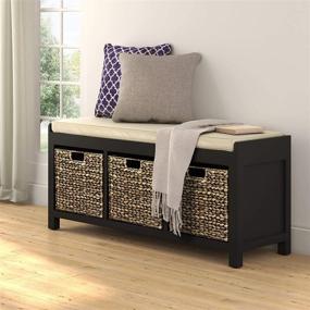 img 3 attached to 💼 Stylish and Practical: ClickDecor Griffin Storage Bench in Sleek Black