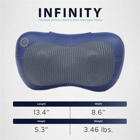 img 1 attached to 🔋 Cordless Body and Neck Massager Pillow - Infinity Shiatsu, Rechargeable, Wireless, Blue - Back & Neck Pillow for Men and Women, Massaging Pillow for Him and Her - Ideal Gifts