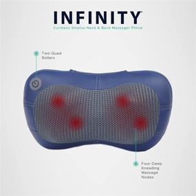 img 3 attached to 🔋 Cordless Body and Neck Massager Pillow - Infinity Shiatsu, Rechargeable, Wireless, Blue - Back & Neck Pillow for Men and Women, Massaging Pillow for Him and Her - Ideal Gifts