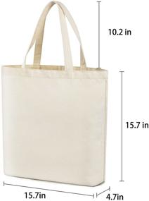 img 3 attached to 👜 Reusable Large Canvas Tote Bags for DIY Projects & Shopping - Set of 2, Blank Multi-purpose Bags