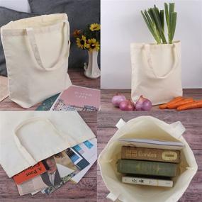 img 2 attached to 👜 Reusable Large Canvas Tote Bags for DIY Projects & Shopping - Set of 2, Blank Multi-purpose Bags