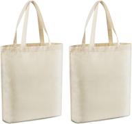 👜 reusable large canvas tote bags for diy projects & shopping - set of 2, blank multi-purpose bags логотип