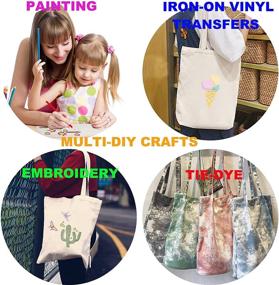 img 1 attached to 👜 Reusable Large Canvas Tote Bags for DIY Projects & Shopping - Set of 2, Blank Multi-purpose Bags