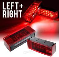 ultra-bright waterproof boat trailer light kit: 12 led super diodes, low profile, red rectangular lights – stop, turn, submersible logo