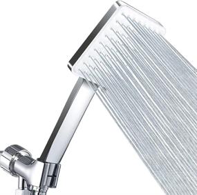 img 4 attached to 🚿 Enhanced High Pressure Shower Head with Handheld - Modern Square Handheld Shower Heads - 6 Settings Detachable Shower Head with Hose, Easy Settings Adjustment, Chrome - Shower Accessories