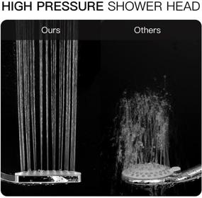 img 2 attached to 🚿 Enhanced High Pressure Shower Head with Handheld - Modern Square Handheld Shower Heads - 6 Settings Detachable Shower Head with Hose, Easy Settings Adjustment, Chrome - Shower Accessories