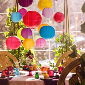 img 3 attached to 🎉 Avoseta's Vibrant Collection: 16 Round Hanging Paper Lanterns for Memorable Birthdays, Weddings, Parties & Events - Sizes: 4", 6", 8", 10" (4 of Each)