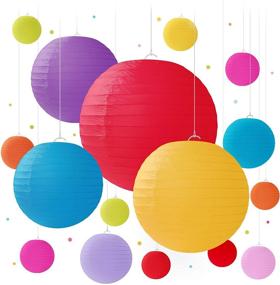 img 4 attached to 🎉 Avoseta's Vibrant Collection: 16 Round Hanging Paper Lanterns for Memorable Birthdays, Weddings, Parties & Events - Sizes: 4", 6", 8", 10" (4 of Each)