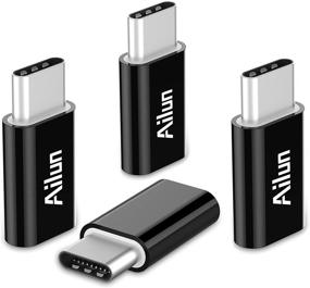 img 3 attached to 🔌 Ailun Type C Adapter - Micro USB to USB C Adapter 4 Pack Data Sync Charging for MacBook, ChromeBook Pixel & More Type C Cable Supported Devices - Black