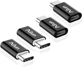 img 1 attached to 🔌 Ailun Type C Adapter - Micro USB to USB C Adapter 4 Pack Data Sync Charging for MacBook, ChromeBook Pixel & More Type C Cable Supported Devices - Black