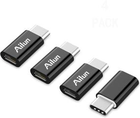 img 4 attached to 🔌 Ailun Type C Adapter - Micro USB to USB C Adapter 4 Pack Data Sync Charging for MacBook, ChromeBook Pixel & More Type C Cable Supported Devices - Black