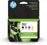 🖨️ original hp 952 ink cartridges (4-pack) for hp officejet pro series - black, cyan, magenta, yellow | x4e07an, instant ink eligible logo
