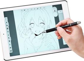 img 1 attached to 🖊️ CCIVV Stylus Pen: 2-in-1 Fine Point & Mesh Tip | Touch Screen Styling for Tablet & Cellphone (Black)