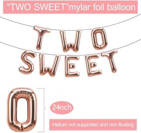 img 2 attached to 🍩 32-Piece Donut Balloon Kit for 2nd Birthday Party Decorations - Includes Donut Balloon, TWO SWEET Foil Letter Balloons, 7 Rose Gold Balloons, 7 Rose Gold Confetti Balloons, 7 Baby Printed Balloons, and 1 Ribbon