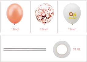 img 1 attached to 🍩 32-Piece Donut Balloon Kit for 2nd Birthday Party Decorations - Includes Donut Balloon, TWO SWEET Foil Letter Balloons, 7 Rose Gold Balloons, 7 Rose Gold Confetti Balloons, 7 Baby Printed Balloons, and 1 Ribbon