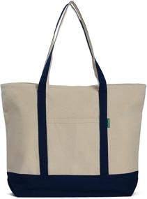 img 2 attached to Cotton Canvas Tote 👜 Bag - Durable and Heavy-Duty