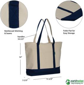 img 3 attached to Cotton Canvas Tote 👜 Bag - Durable and Heavy-Duty