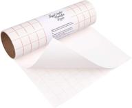 🧾 angel crafts red grid craft transfer tape: self adhesive roll for vinyl application - compatible with cricut & silhouette cameo - 12 inch by 8 feet, white logo
