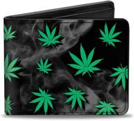 🌿 weed design buckle down men's bifold wallet logo