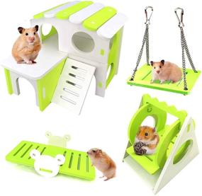 img 4 attached to Hamster Wooden Hideout Exercise Accessories