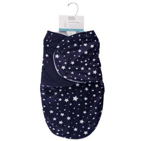 img 1 attached to Hudson Baby Unisex Baby Плюшевая пеленка в цвете Navy Star - 0-3 месяца: мягкая и уютная необходимость для новорожденных